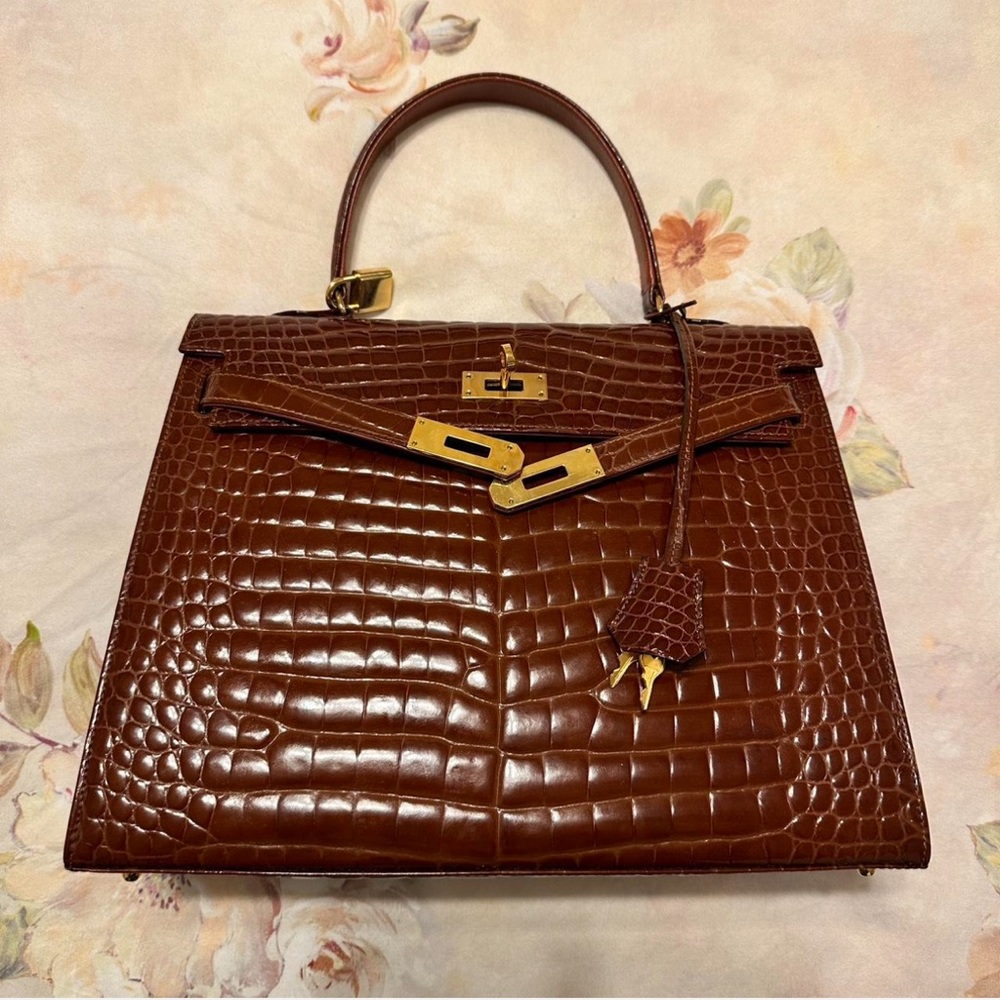 Classic Croc-Embossed Top Handle Bag - Picture 2 of 8
